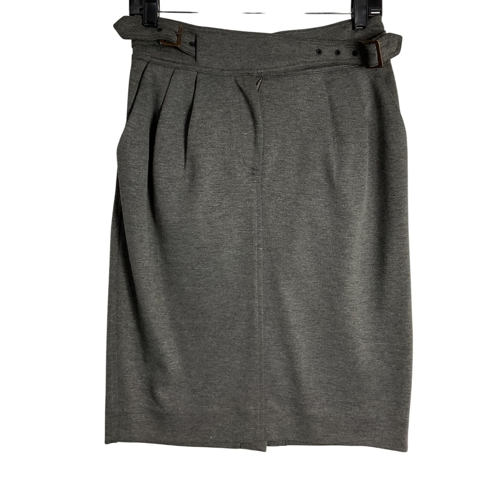 Maeve Anthropologie Gray High Waisted Buckle Detail Pencil Skirt Size 4 career